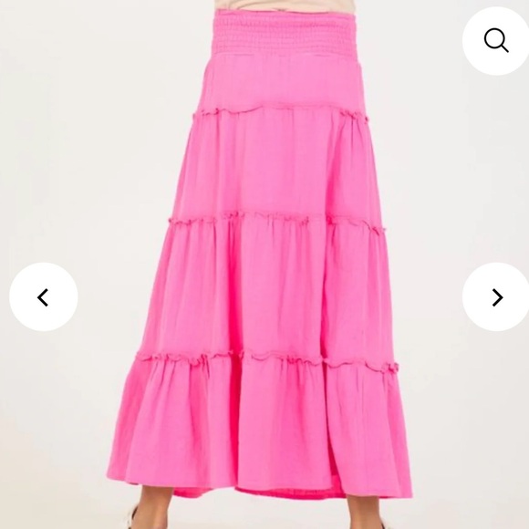 VINTAGE HAVANA HOT PINK MAXI SKIRT Kid’s LARGE 14 - Picture 2 of 7